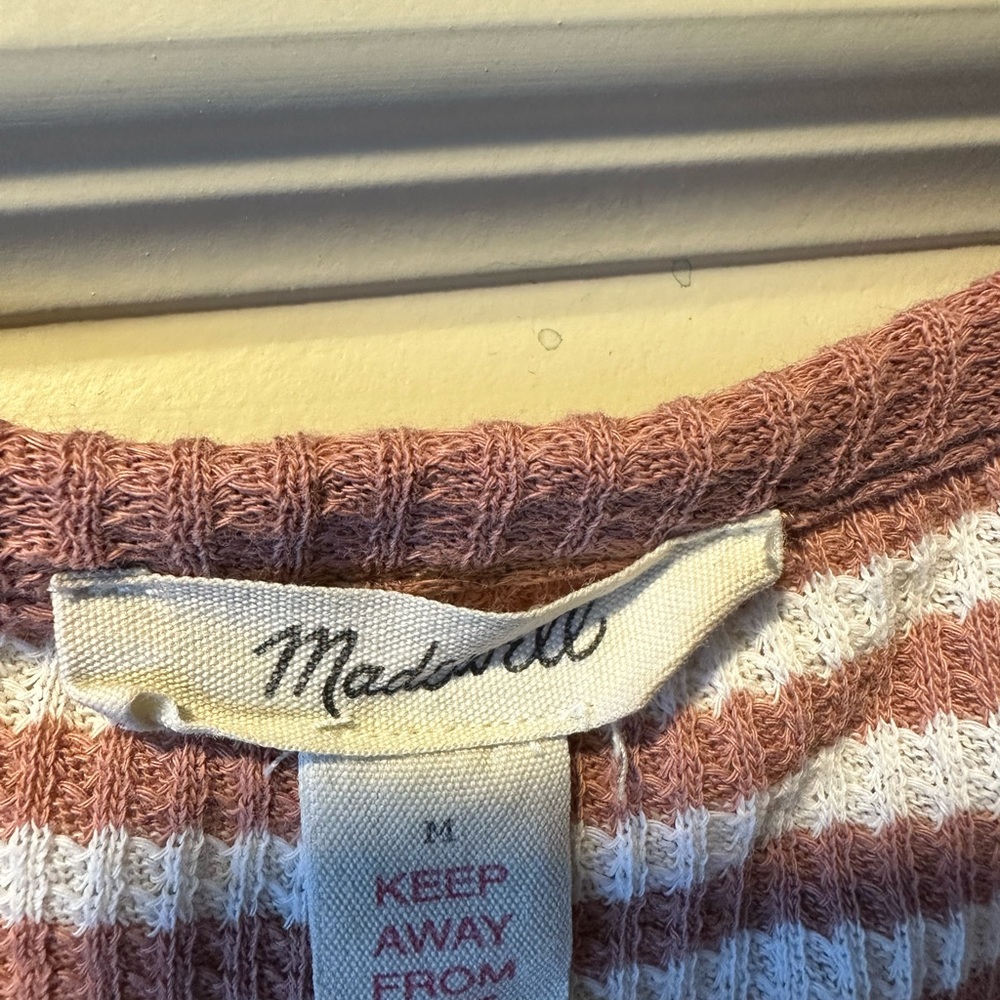 Madewell Waffle Knit Button Front Pajama Top in Lorain Stripe - Picture 6 of 10
